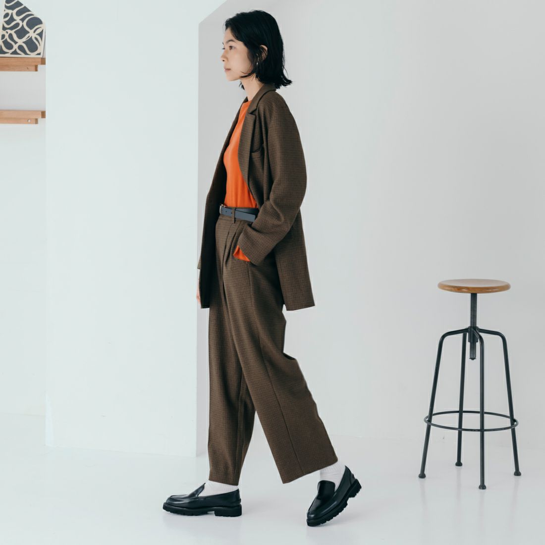 USINE [ユジーヌ] イージーケアウールライクジャケット [21256062] 039 BRﾁｪｯｸ