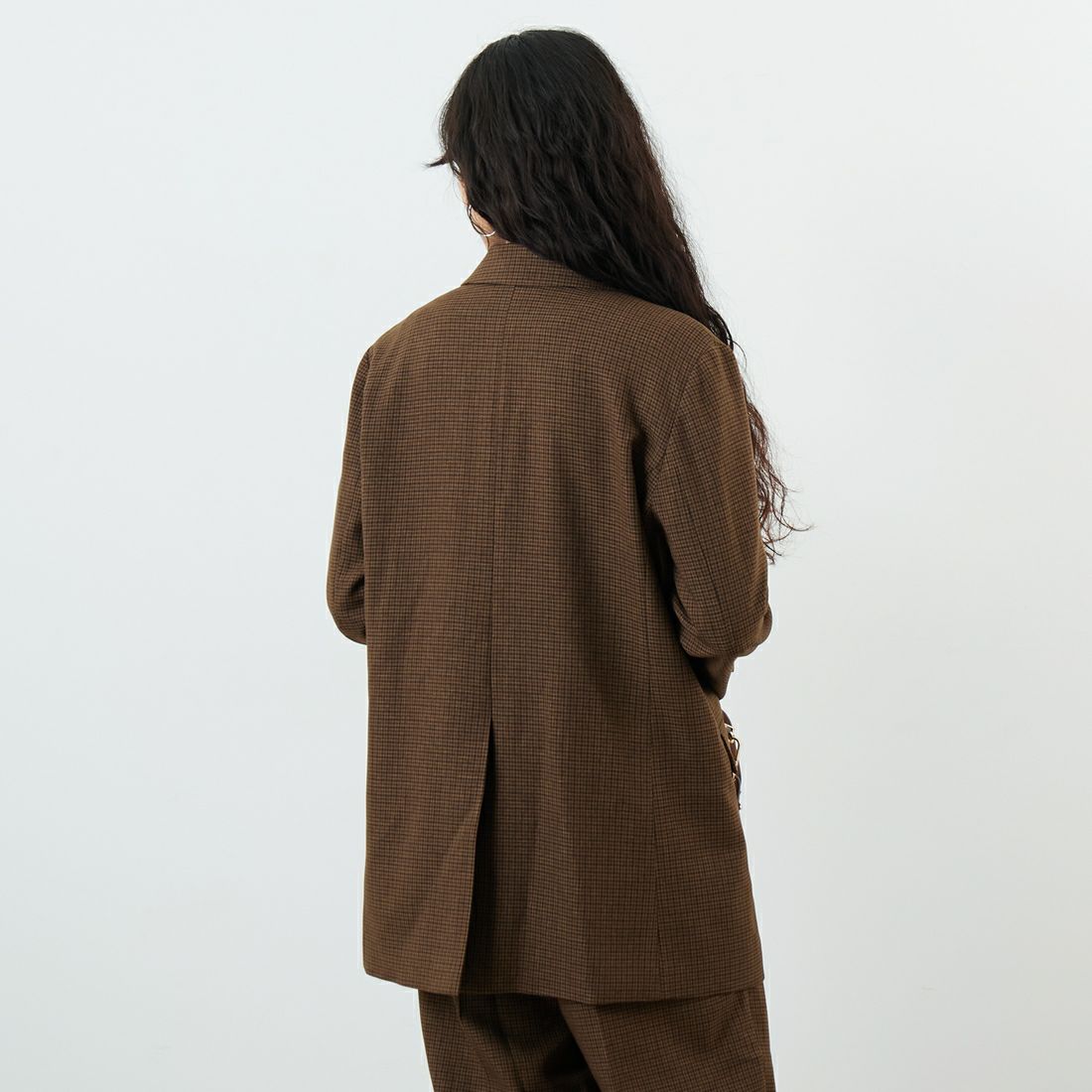 USINE [ユジーヌ] イージーケアウールライクジャケット [21256062] 039 BRﾁｪｯｸ &&モデル身長：162cm 着用サイズ：F&&