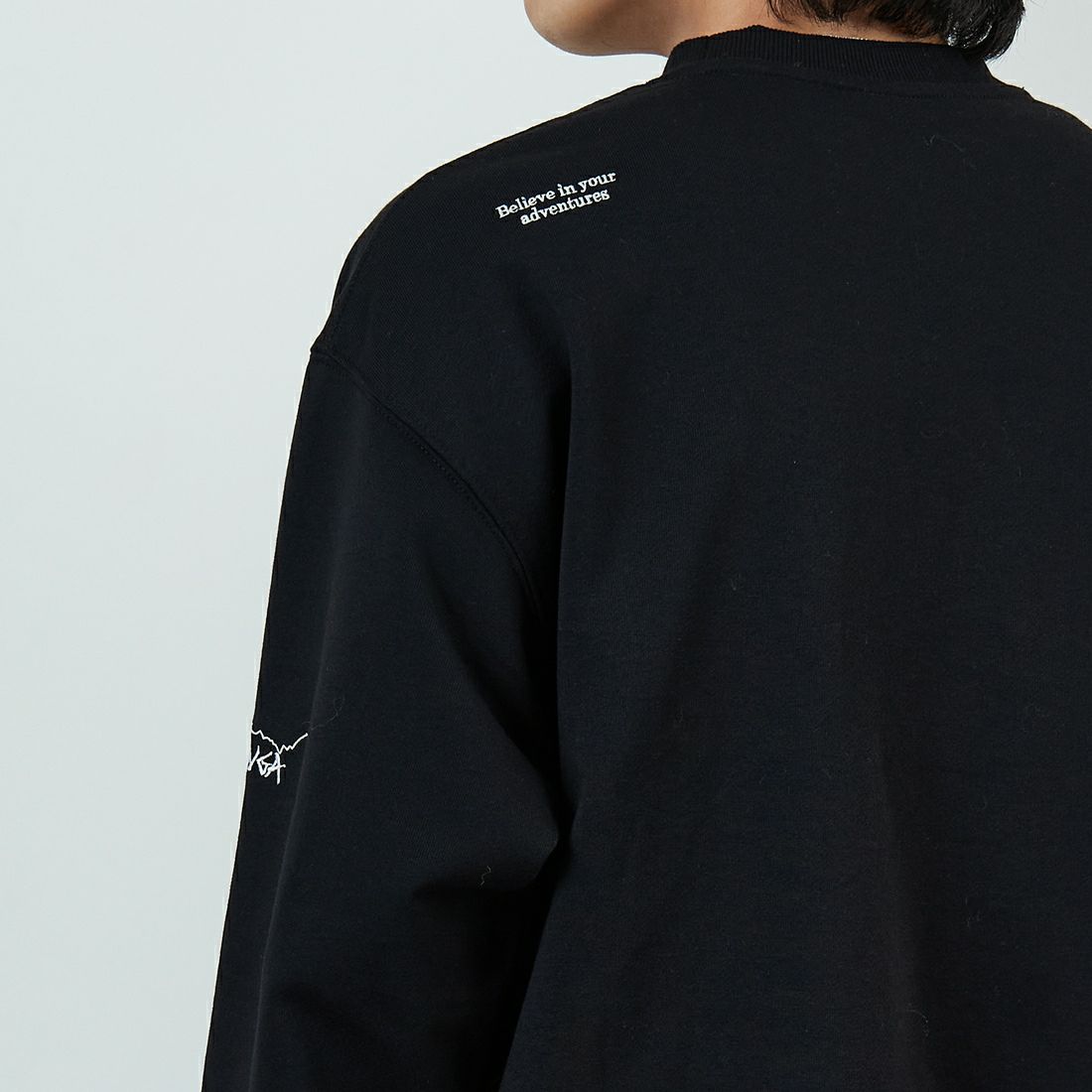 JEANSFACTORY × NANGA [ジーンズファクトリー × ナンガ] 別注 ワンポイントロゴ刺繍 ジップポケットスウェット [NW2503-JF] BLACK