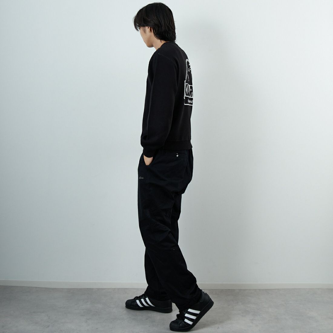 XLARGE [エクストララージ] スランテッドOGニットセーター [101254015002] BLACK &&モデル身長：179cm 着用サイズ：M&&
