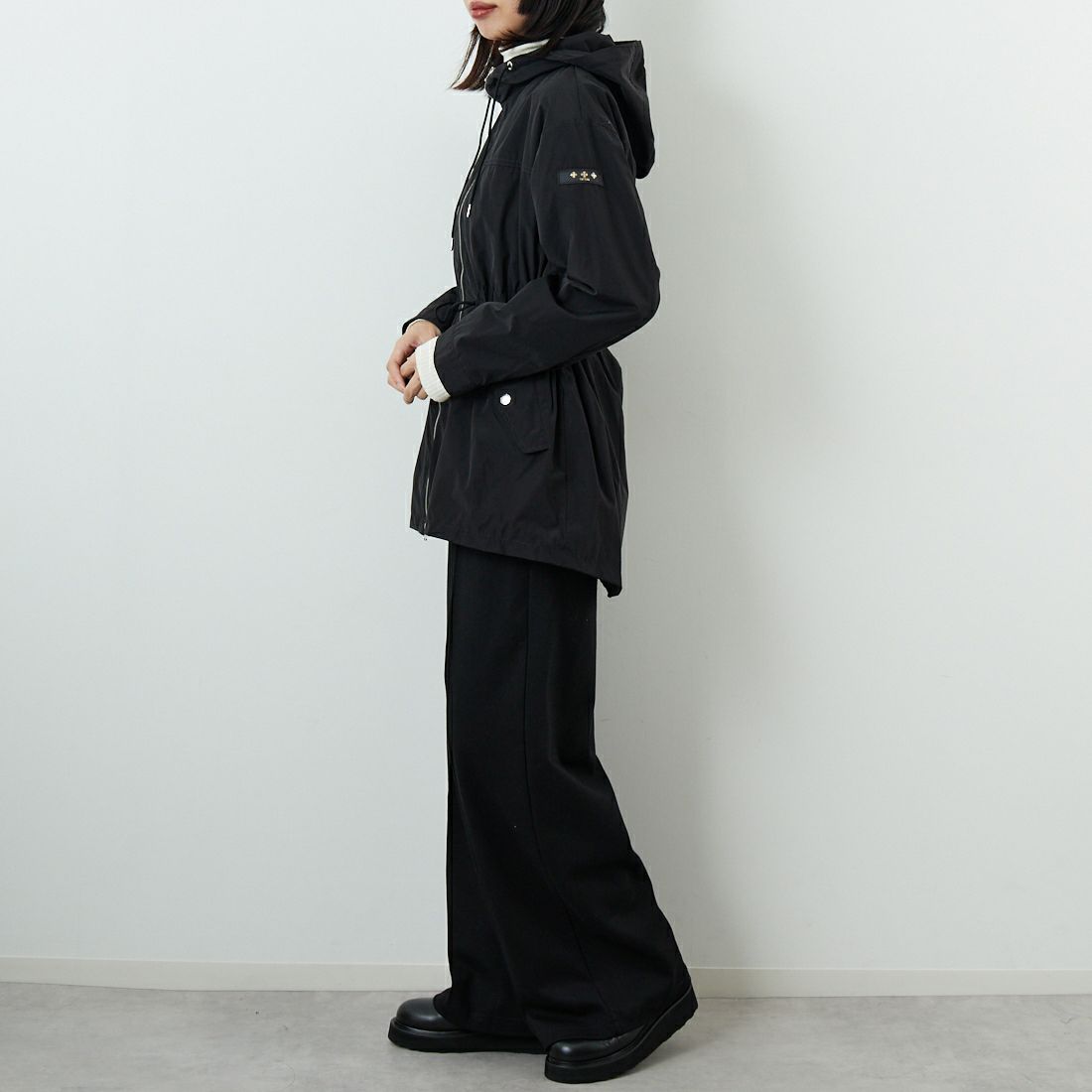 TATRAS [タトラス] AJUGA/アジュガ モッズコート [LJXA0092023588] BLACK &&モデル身長：162cm 着用サイズ：2&&