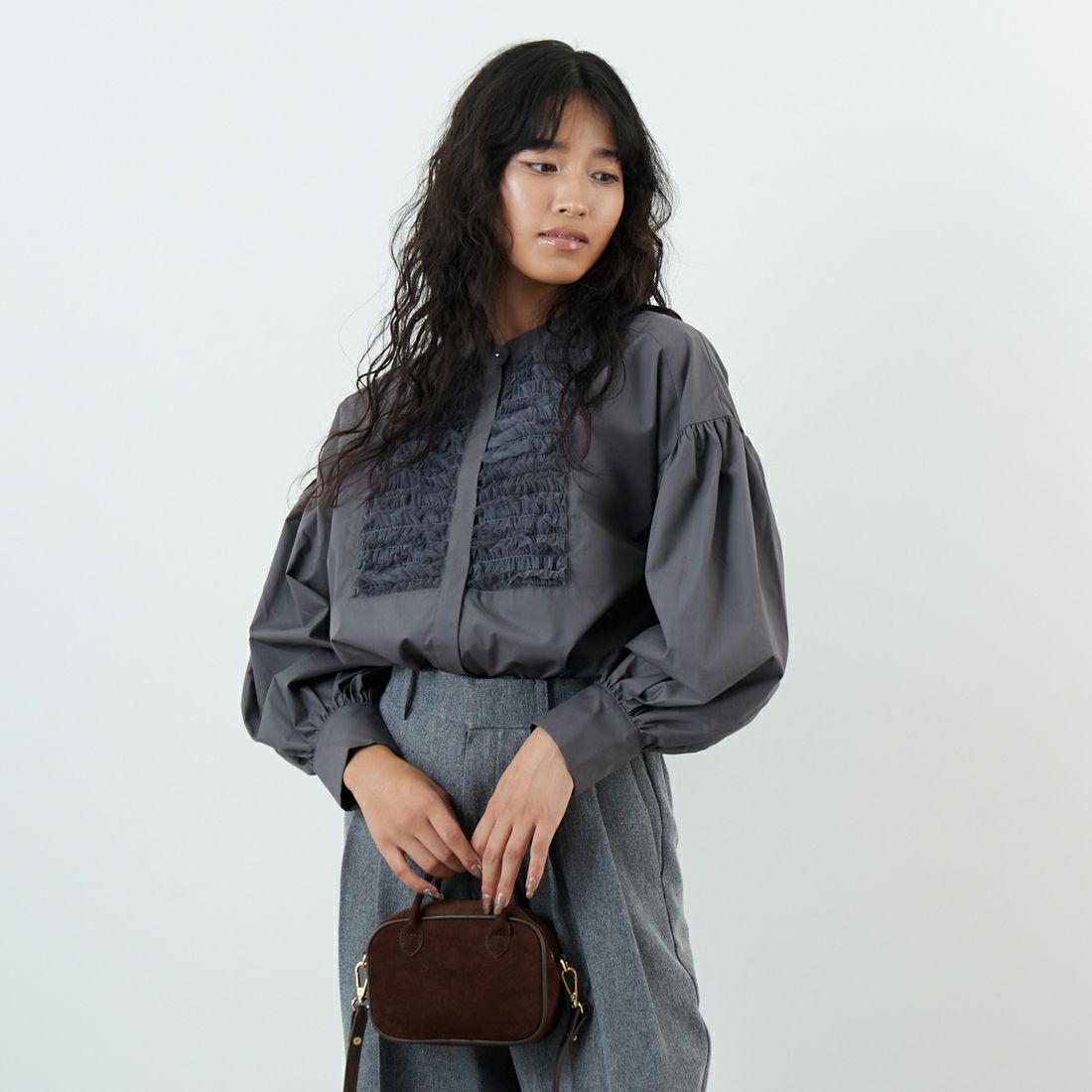 新品TORRAZZO DONNA 16,500円 別注チュールフリル付ブラウス 手洗い可能》TORRAZZO DONNA別注チュールフリル付ブラウス/le.coeur