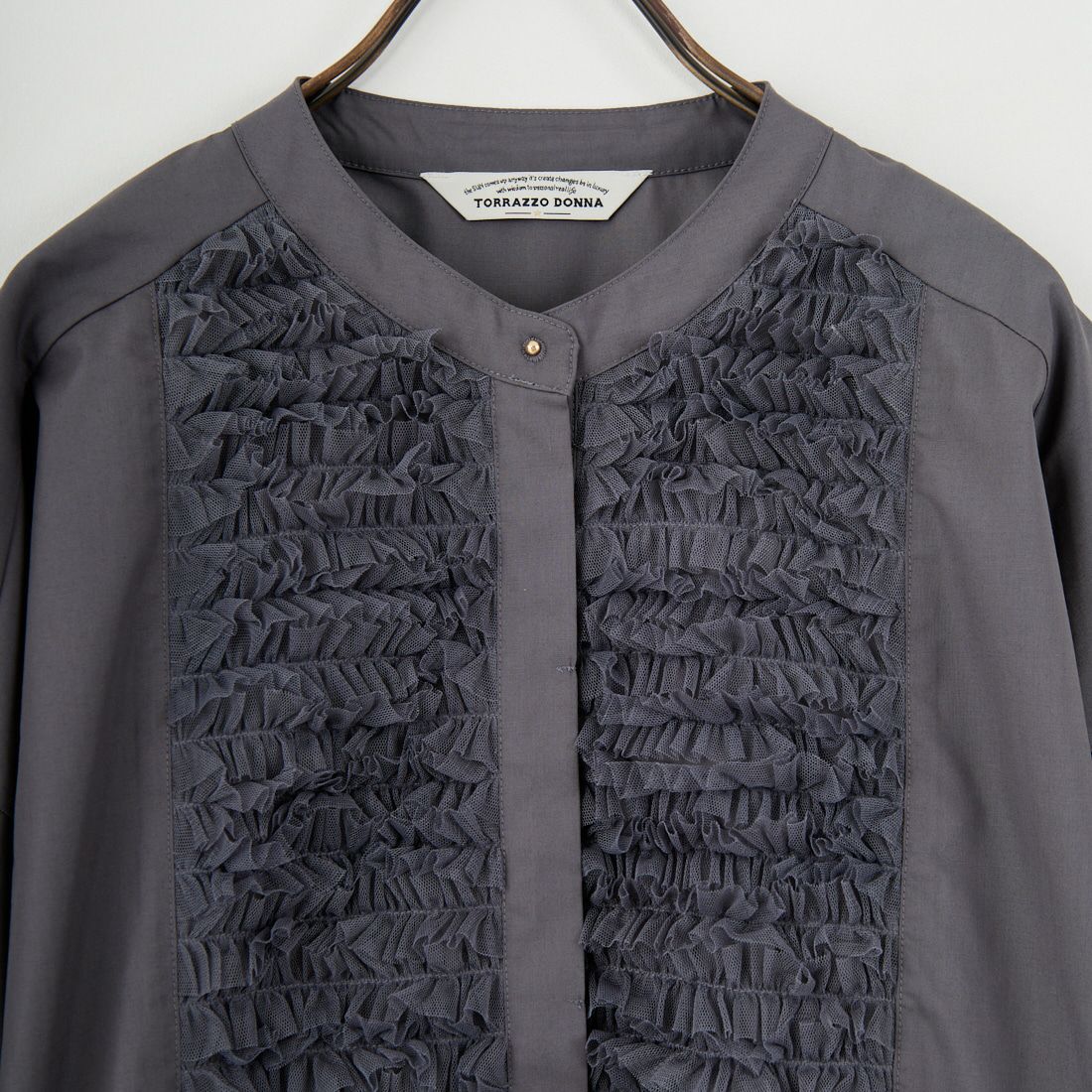 TORRAZZO DONNA [トラッゾドンナ] チュールフリルブラウス [6262-457] 15 CHARCOA