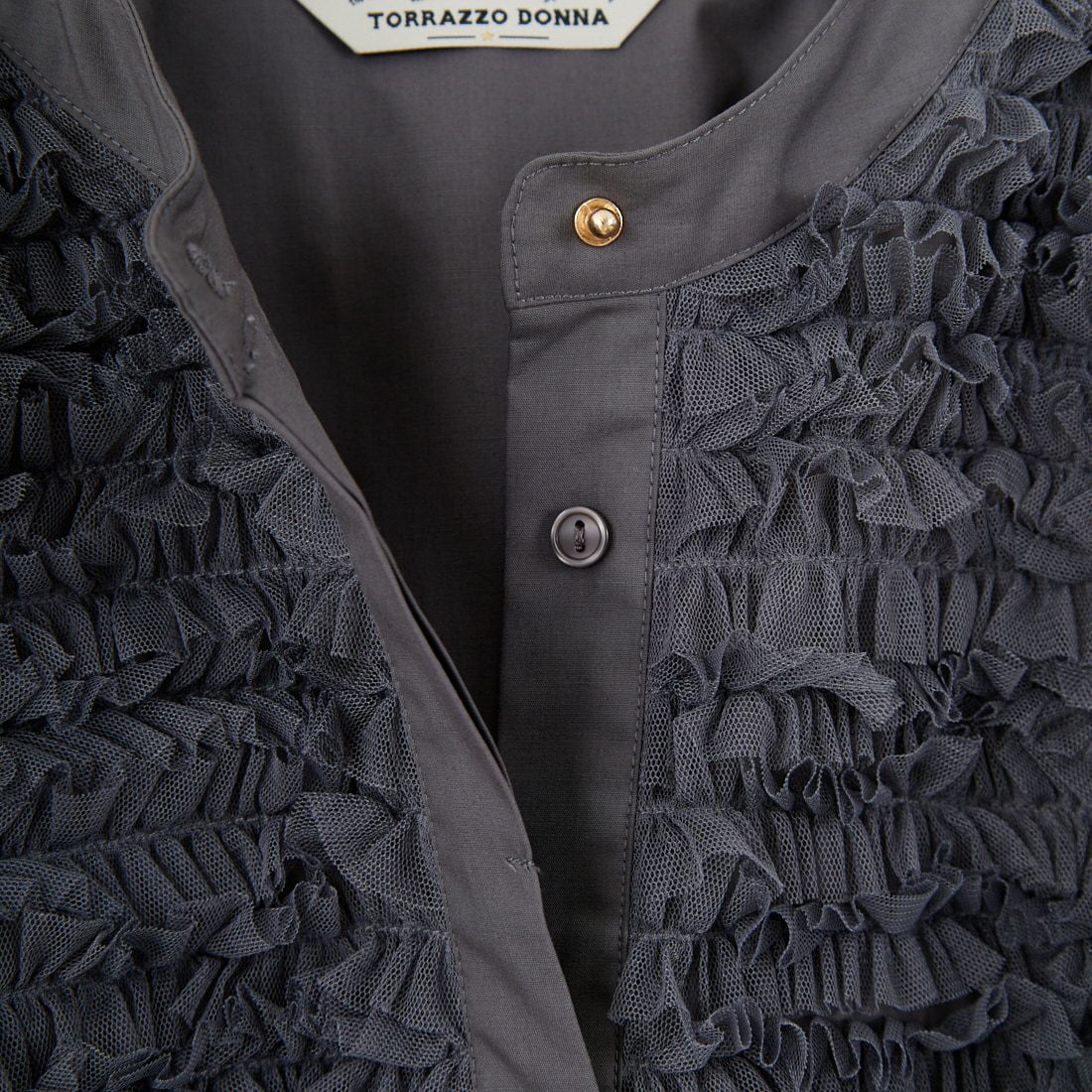 TORRAZZO DONNA [トラッゾドンナ] チュールフリルブラウス [6262-457] 15 CHARCOA