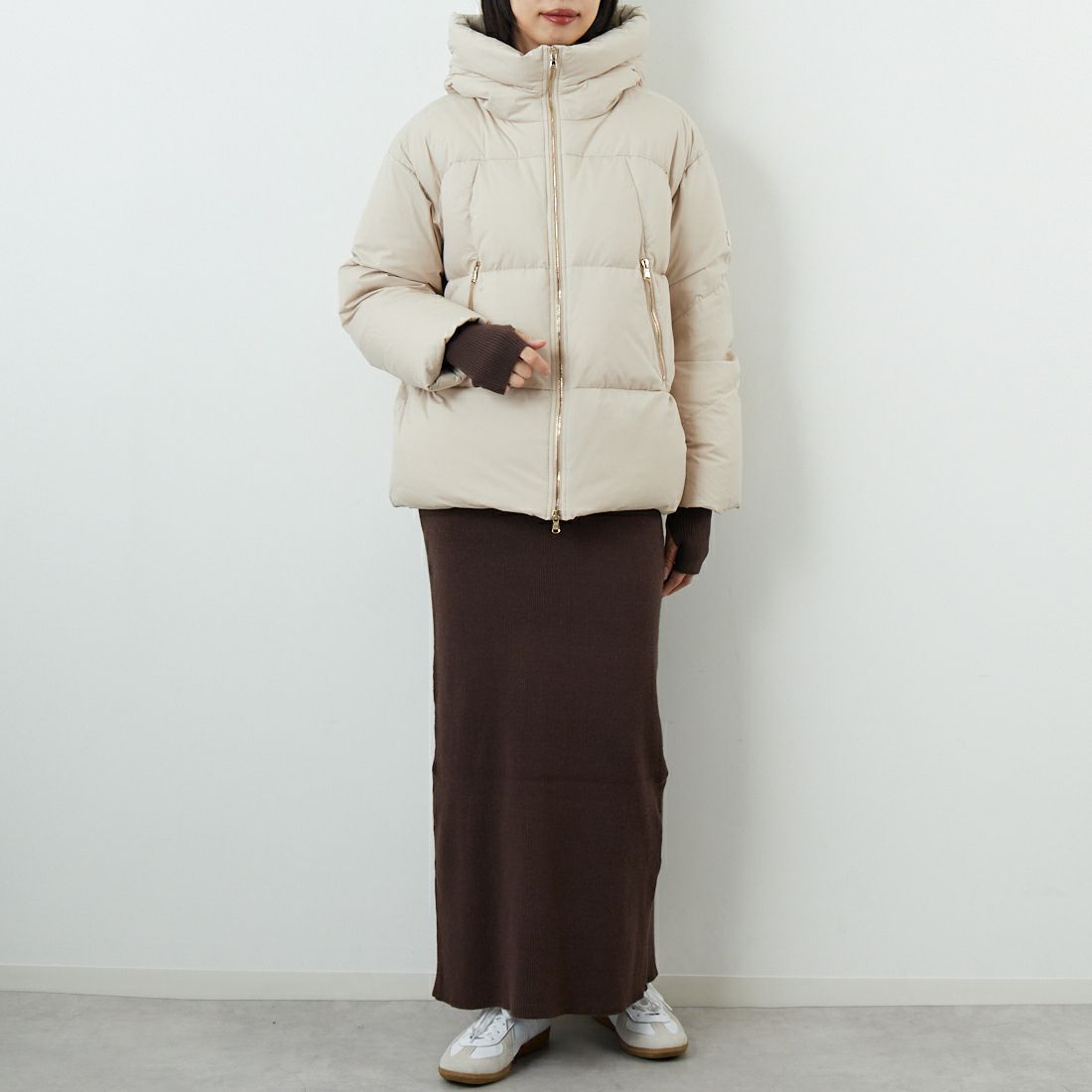 TATRAS [タトラス] GIGI/ジジ ダウンジャケット [LJXA0013013588] L.BEIGE &&モデル身長：162cm 着用サイズ：1&&