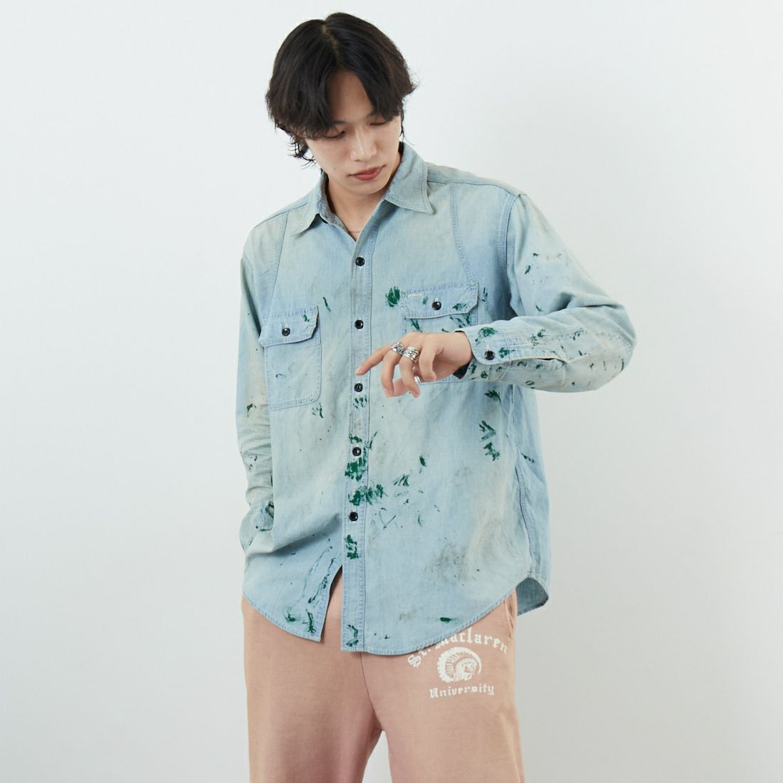 AGED INDIG&&モデル身長：179cm 着用サイズ：M&&