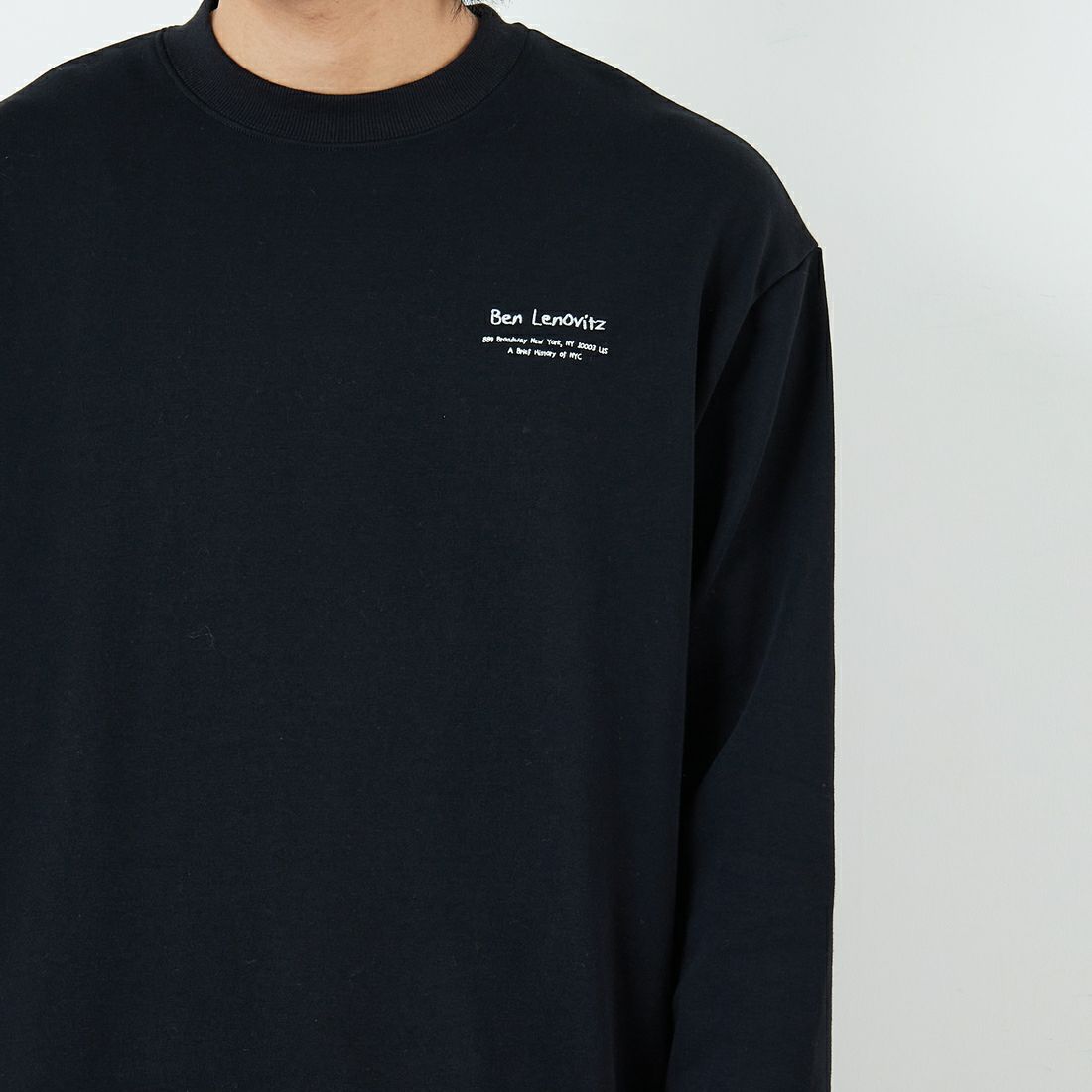 Ben Lenovitz [ベン レノビッツ] 別注 ドッグバックプリントスウェット [BL25F-001IN-JF] BLACK &&モデル身長：179cm 着用サイズ：L&&