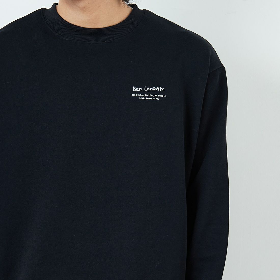 Ben Lenovitz [ベン レノビッツ] 別注 ドッグバックプリントスウェット [BL25F-002IN-JF] BLACK &&モデル身長：179cm 着用サイズ：L&&