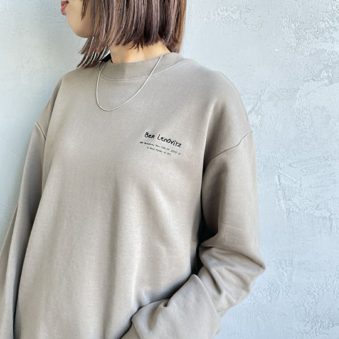 Ben Lenovitz [ベン レノビッツ] 別注 ドッグバックプリントスウェット [BL25F-002IN-JF] BEIGE