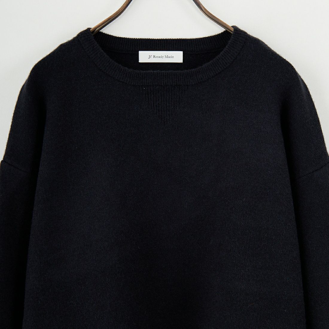 Jf Ready Made [ジェイエフレディメイド] スウェットデザイン総針ニットプルオーバー [3107201] 801 ﾌﾞﾗｯｸ