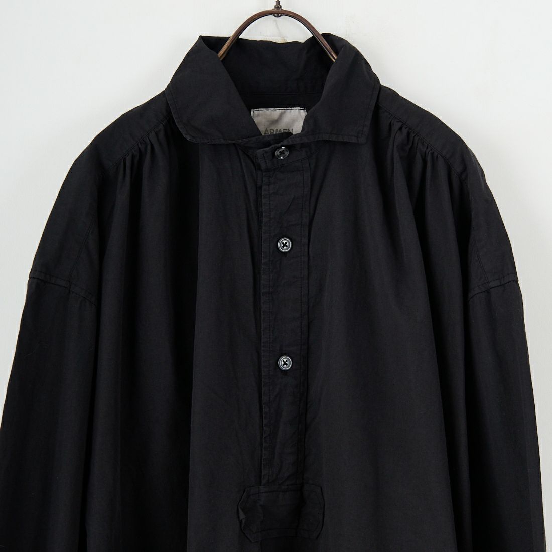 ARMEN [アーメン] ポプリンワークギャザーシャツドレス [INAM2555PD] 9900 BLACK