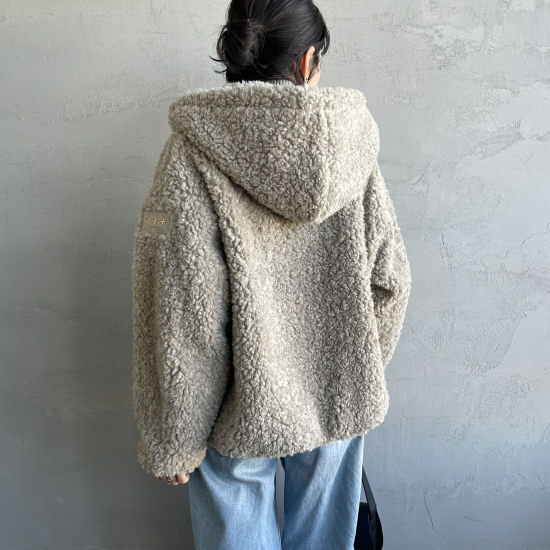 TATRAS [タトラス] IPAMA/イパマ ボアブルゾン [LJXA0042033588] L.GRAY &&モデル身長：160cm 着用サイズ：1&&