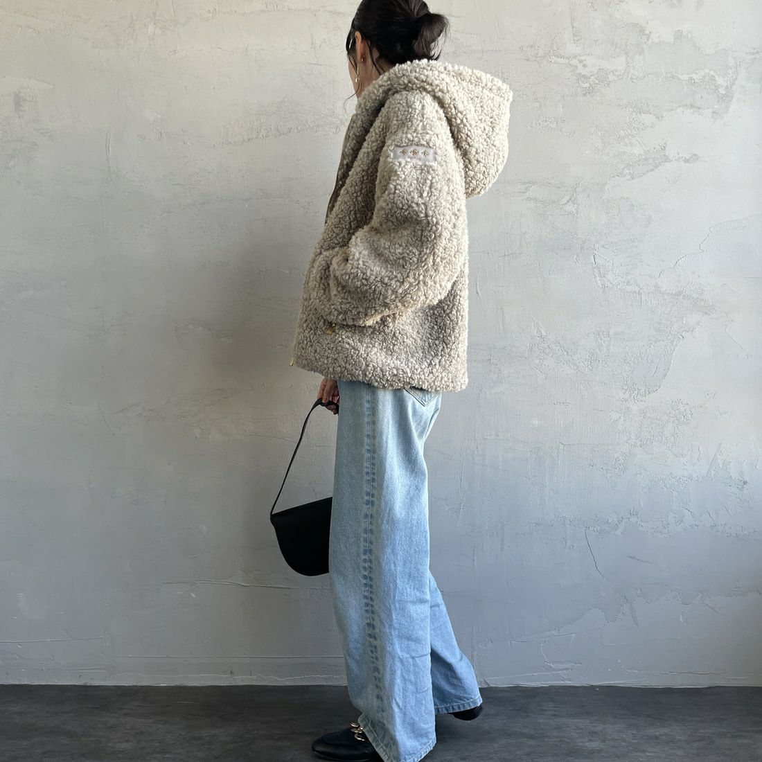 TATRAS [タトラス] IPAMA/イパマ ボアブルゾン [LJXA0042033588] L.GRAY &&モデル身長：160cm 着用サイズ：1&&