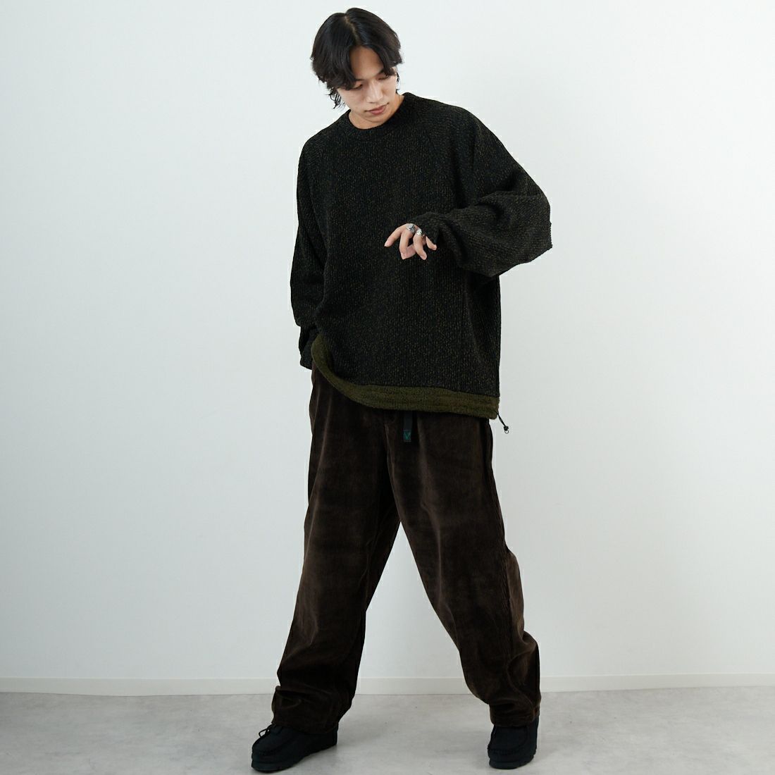 South2West8 [サウスツーウエストエイト] ベルテッドロガーパンツ [RW610] B BROWN &&モデル身長：179cm 着用サイズ：L&&