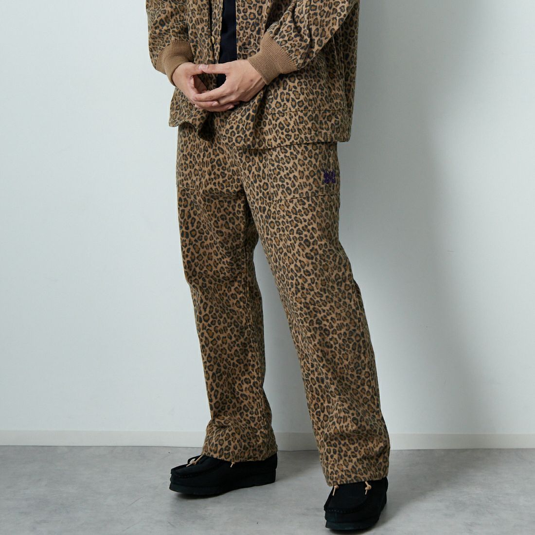 Needles [ニードルズ] ストリングファティーグパンツ [RW221] LEOPARD &&モデル身長：179cm 着用サイズ：S&&