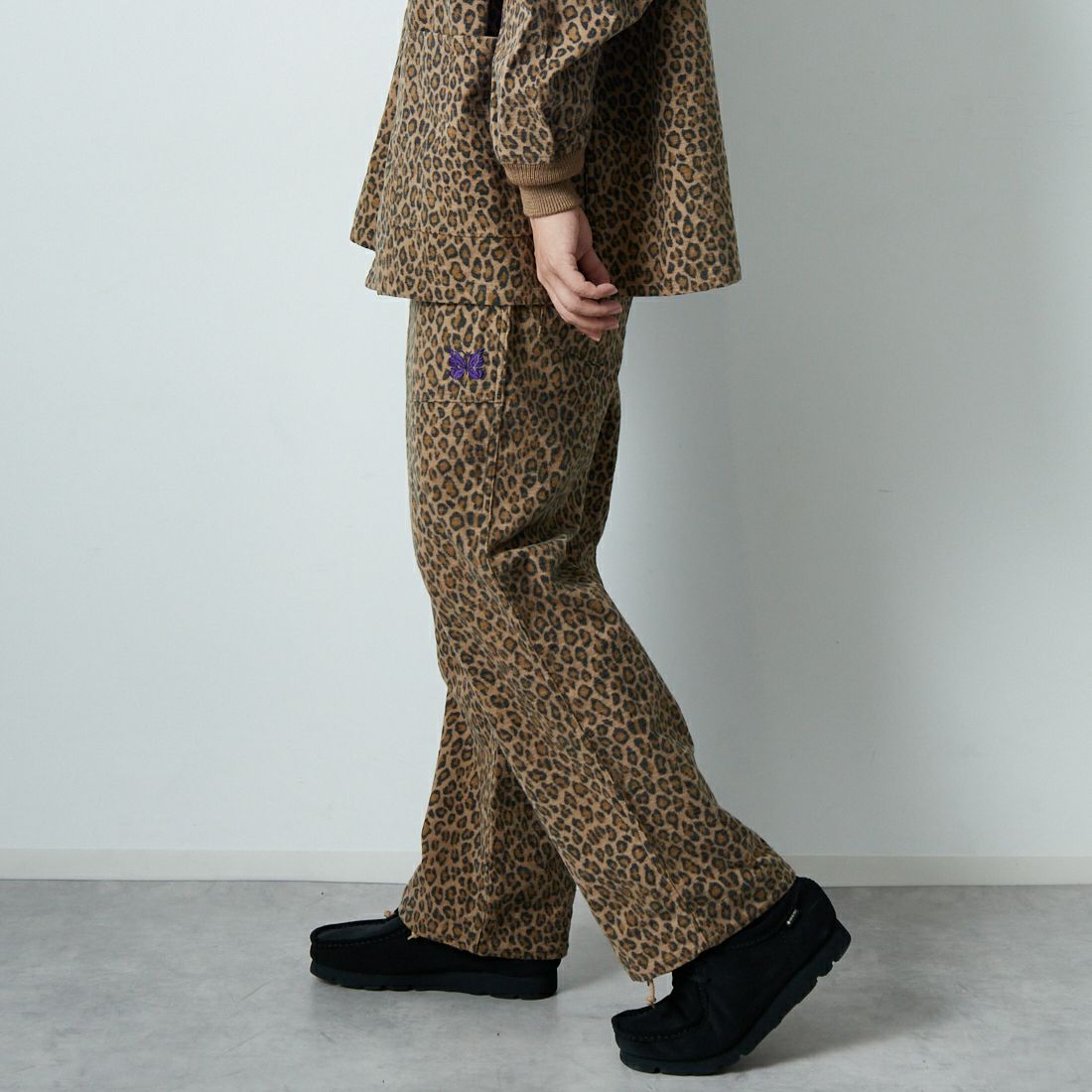 Needles [ニードルズ] ストリングファティーグパンツ [RW221] LEOPARD &&モデル身長：179cm 着用サイズ：S&&