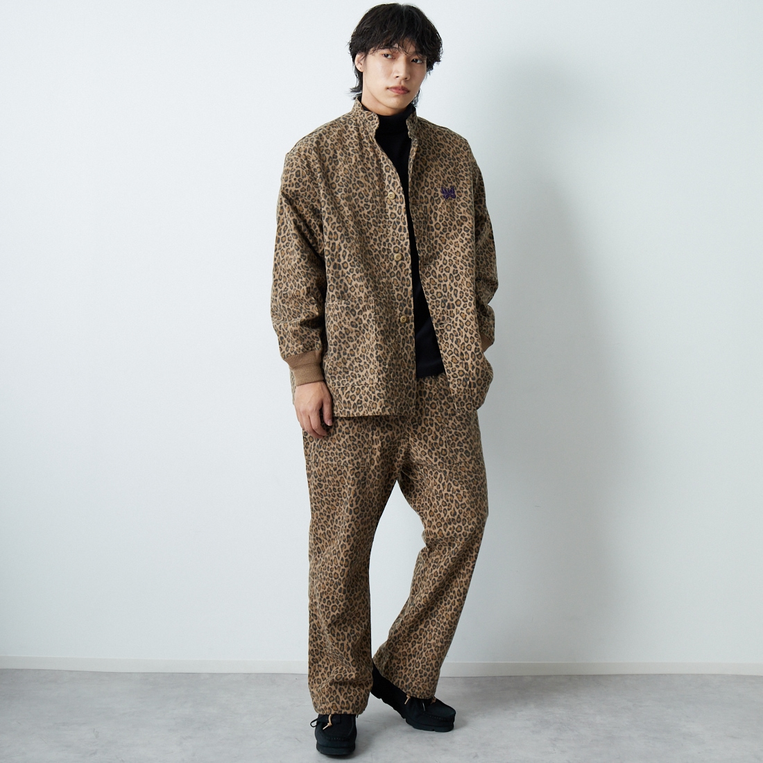 Needles [ニードルズ] ストリングファティーグパンツ [RW221] LEOPARD &&モデル身長：179cm 着用サイズ：S&&