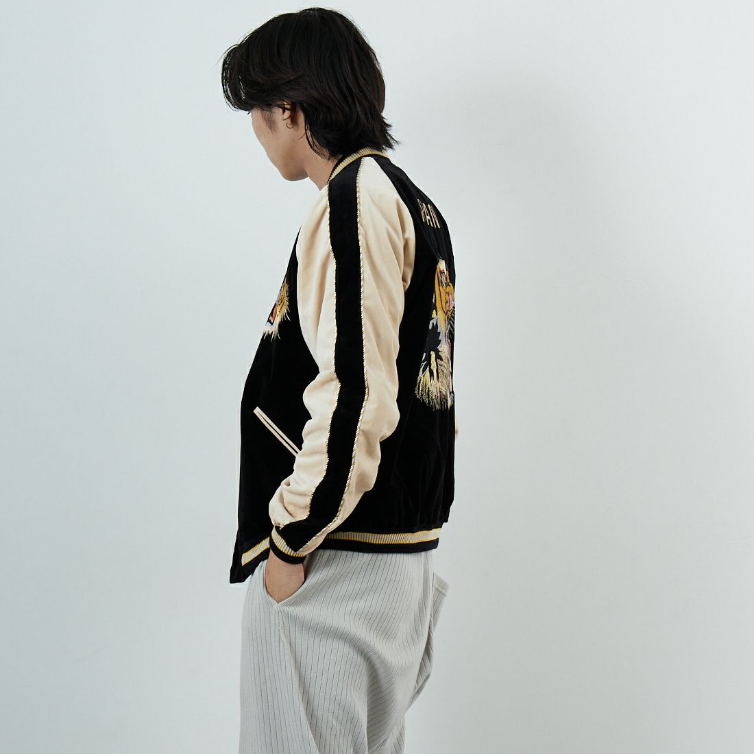 TAILOR TOYO [テーラートウヨウ] リバーシブル 別珍スーベニアジャケット [TT15795] 119 TIGER &&モデル身長：179cm 着用サイズ：XL&&