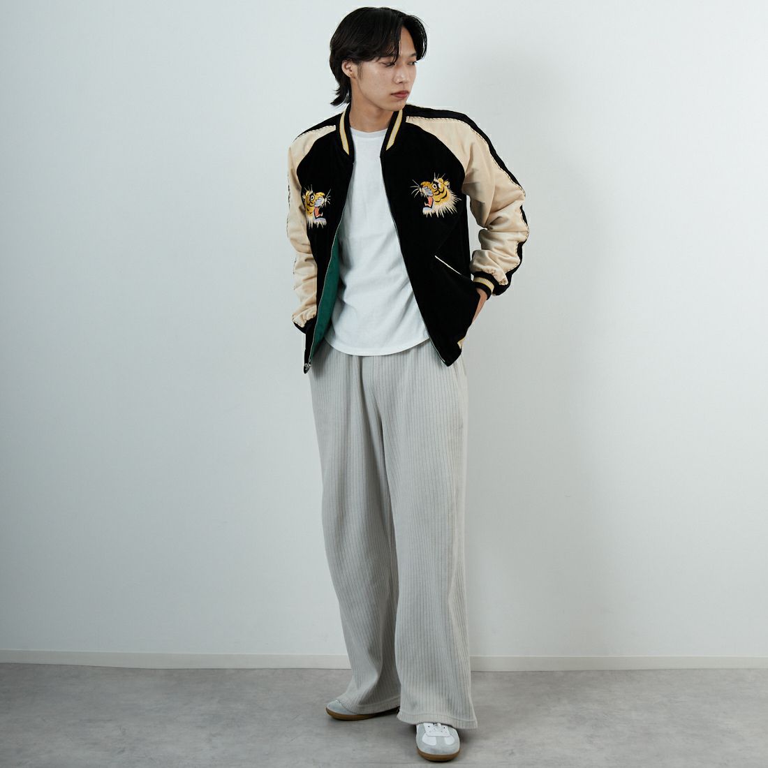 TAILOR TOYO [テーラートウヨウ] リバーシブル 別珍スーベニアジャケット [TT15795] 119 TIGER &&モデル身長：179cm 着用サイズ：XL&&