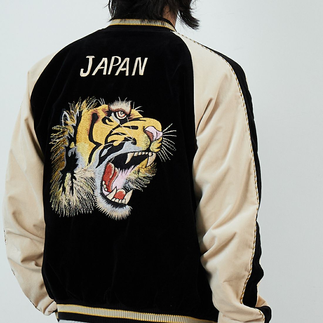 TAILOR TOYO [テーラートウヨウ] リバーシブル 別珍スーベニアジャケット [TT15795] 119 TIGER &&モデル身長：179cm 着用サイズ：XL&&