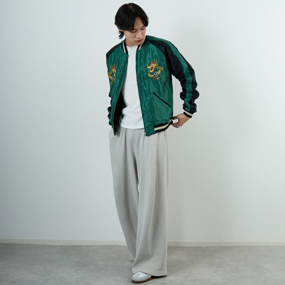 TAILOR TOYO [テーラートウヨウ] リバーシブル 別珍スーベニアジャケット [TT15795] 119 TIGER &&モデル身長：179cm 着用サイズ：XL&&