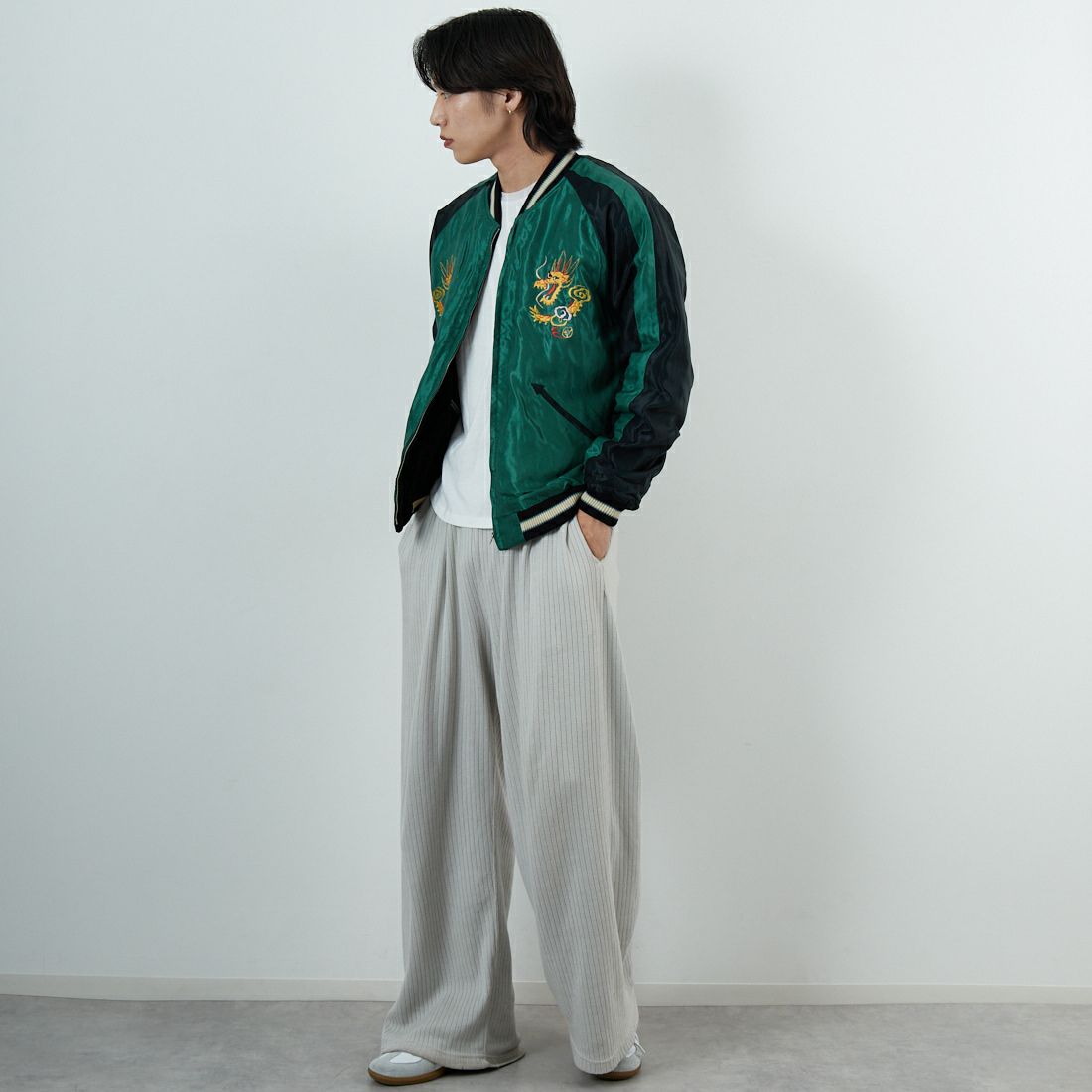 TAILOR TOYO [テーラートウヨウ] リバーシブル 別珍スーベニアジャケット [TT15795] 119 TIGER &&モデル身長：179cm 着用サイズ：XL&&