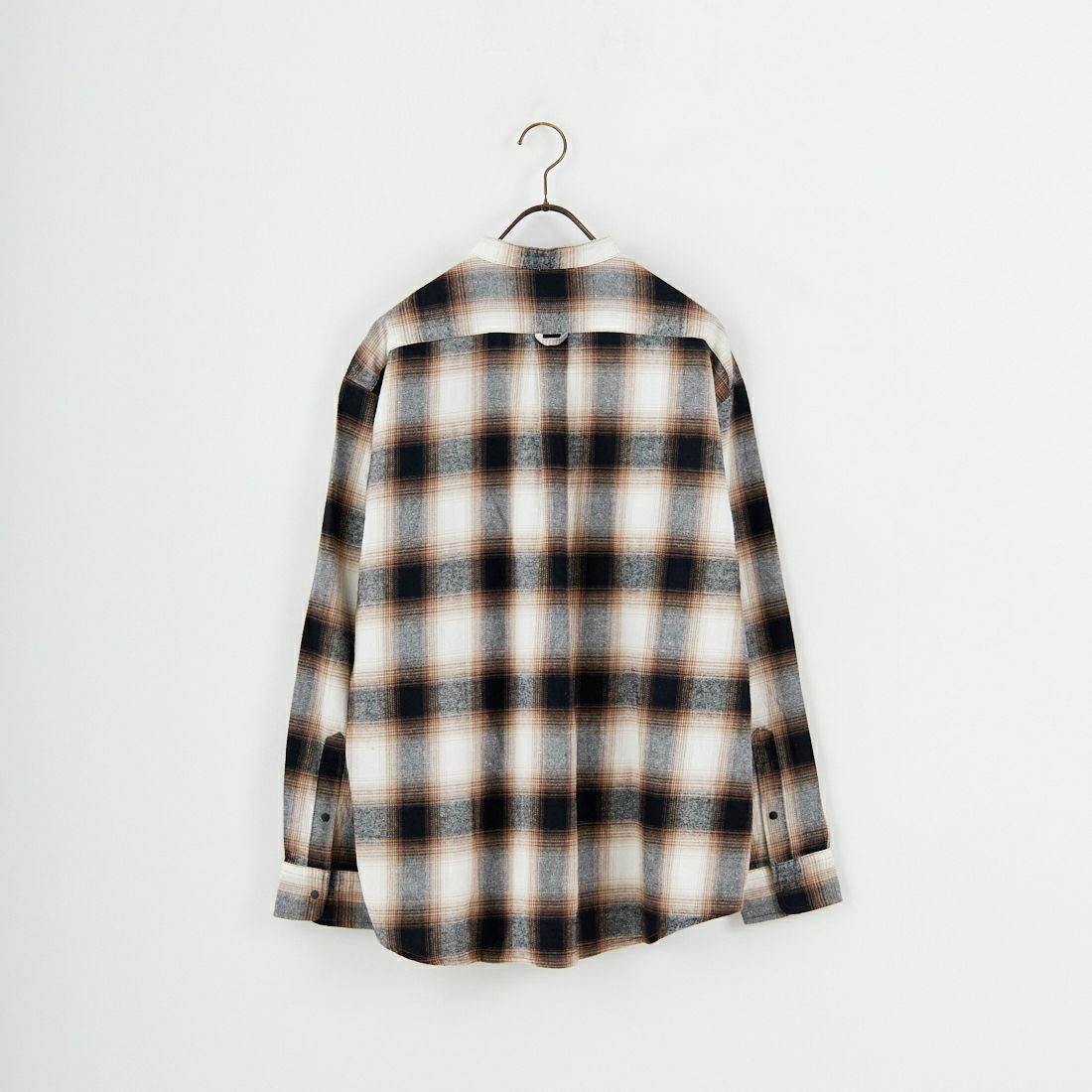 Jeans Factory Clothes [ジーンズファクトリークローズ] チェックドットボタンバンドカラーシャツ [EPC-55101] 3 BROWN