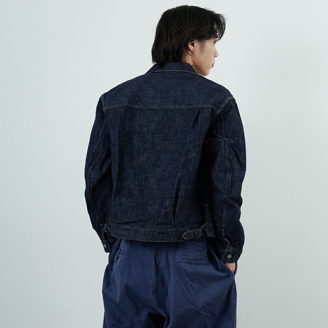 A VONTADE [アボンタージ] コールマインデニムブラウス [VTD-0541-JK2] 1 INDIGO &&モデル身長：179cm 着用サイズ：M&&