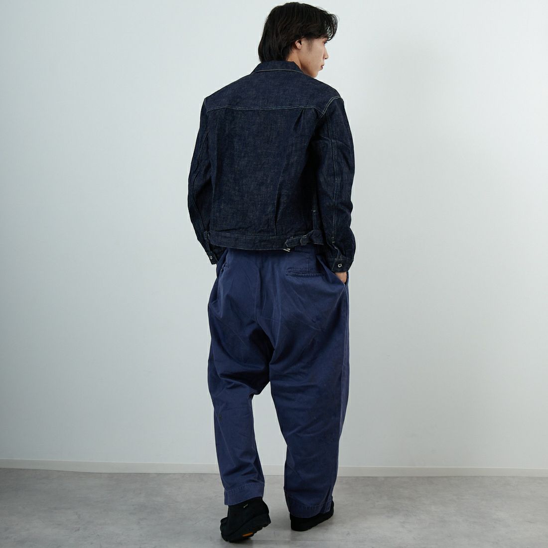 A VONTADE [アボンタージ] コールマインデニムブラウス [VTD-0541-JK2] 1 INDIGO &&モデル身長：179cm 着用サイズ：M&&