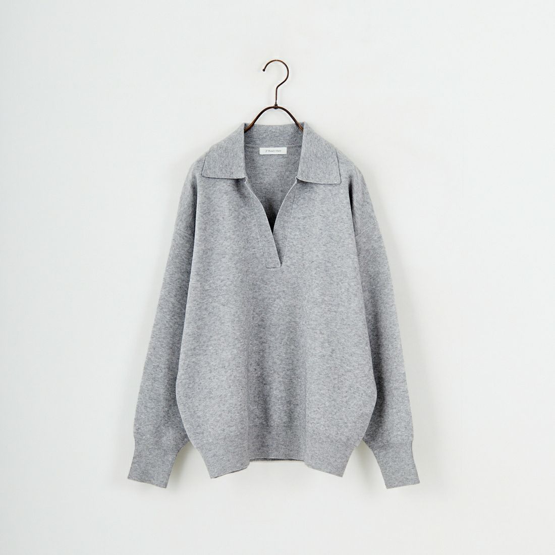 Jf Ready Made [ジェイエフレディメイド] 総針ニット襟付きプルオーバー [3107202] 821 ﾓｸｸﾞﾚｰ