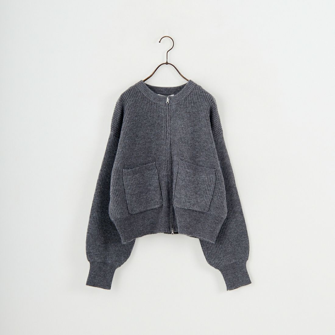 Maison de L'allure [メゾン ドゥ ラリュール] ダブルジップニットブルゾン [M25131041] 08 CHARCOA