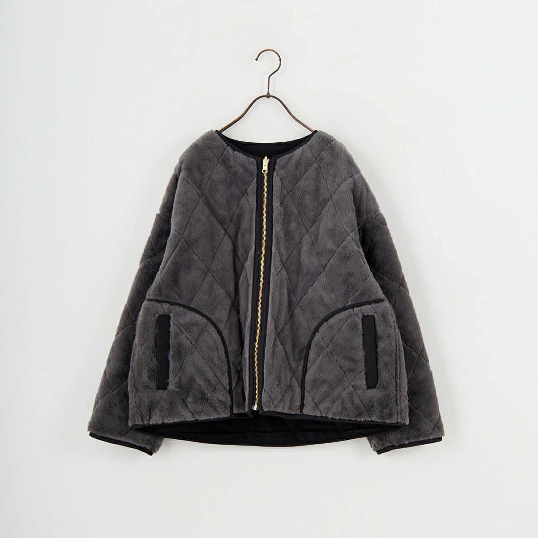 Jf Ready Made [ジェイエフレディメイド] パネトレーションファーキルトリバーシブルジャケット [8559204-01] 13 ﾁｬｺｰﾙ