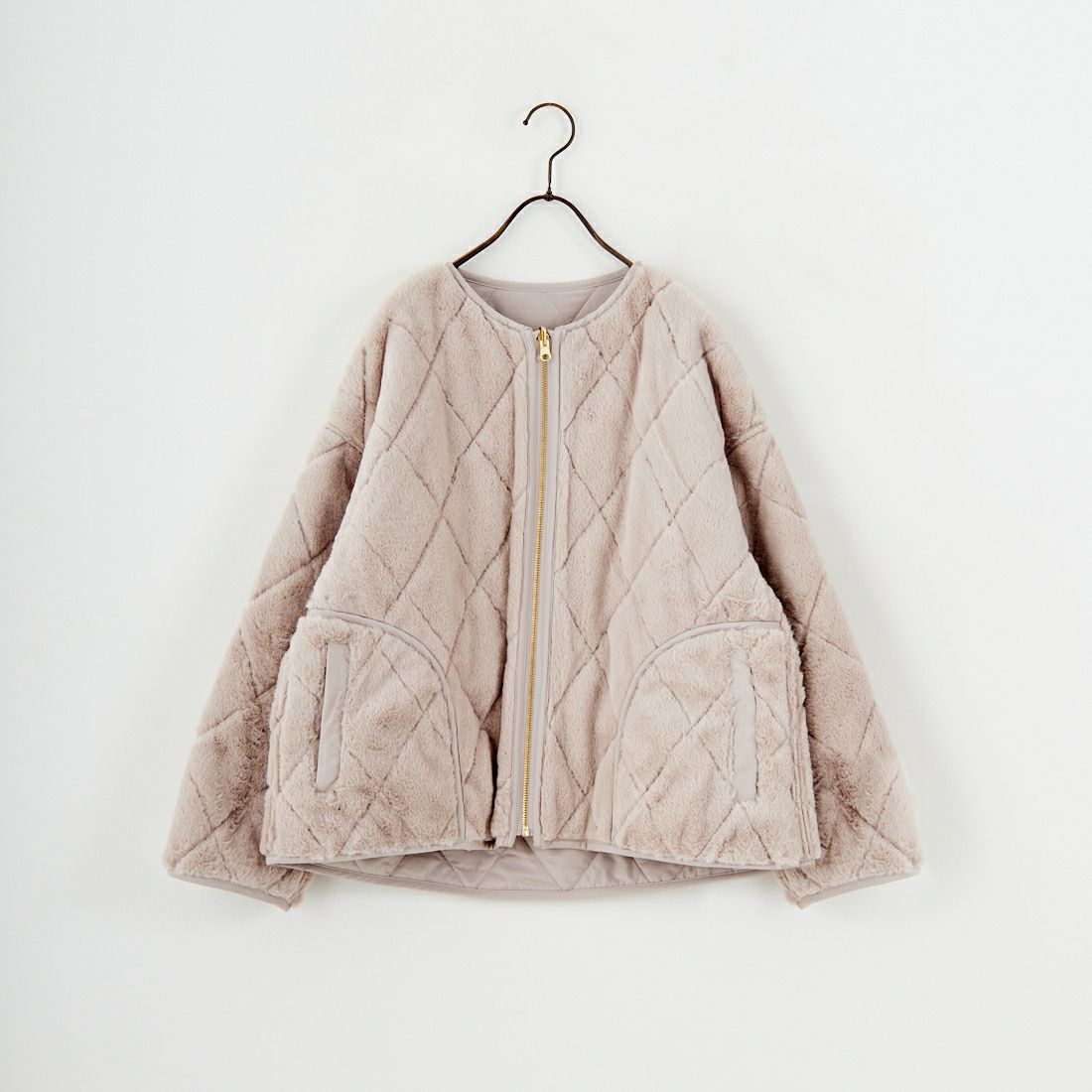 Jf Ready Made [ジェイエフレディメイド] パネトレーションファーキルトリバーシブルジャケット [8559204-01] 60 ｸﾞﾚｰｼﾞｭ