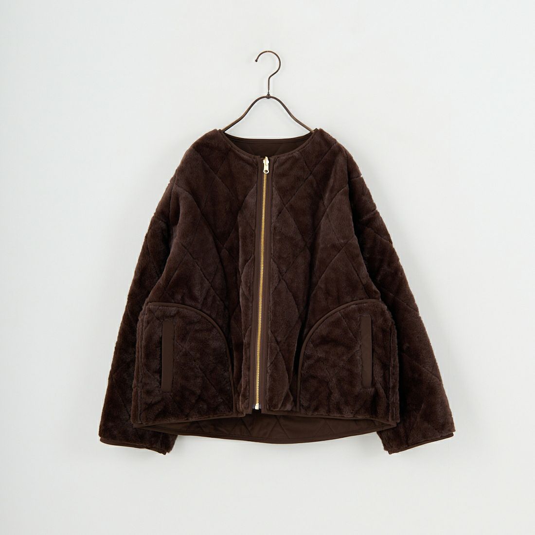 Jf Ready Made [ジェイエフレディメイド] パネトレーションファーキルトリバーシブルジャケット [8559204-01] 62 ﾌﾞﾗｳﾝ