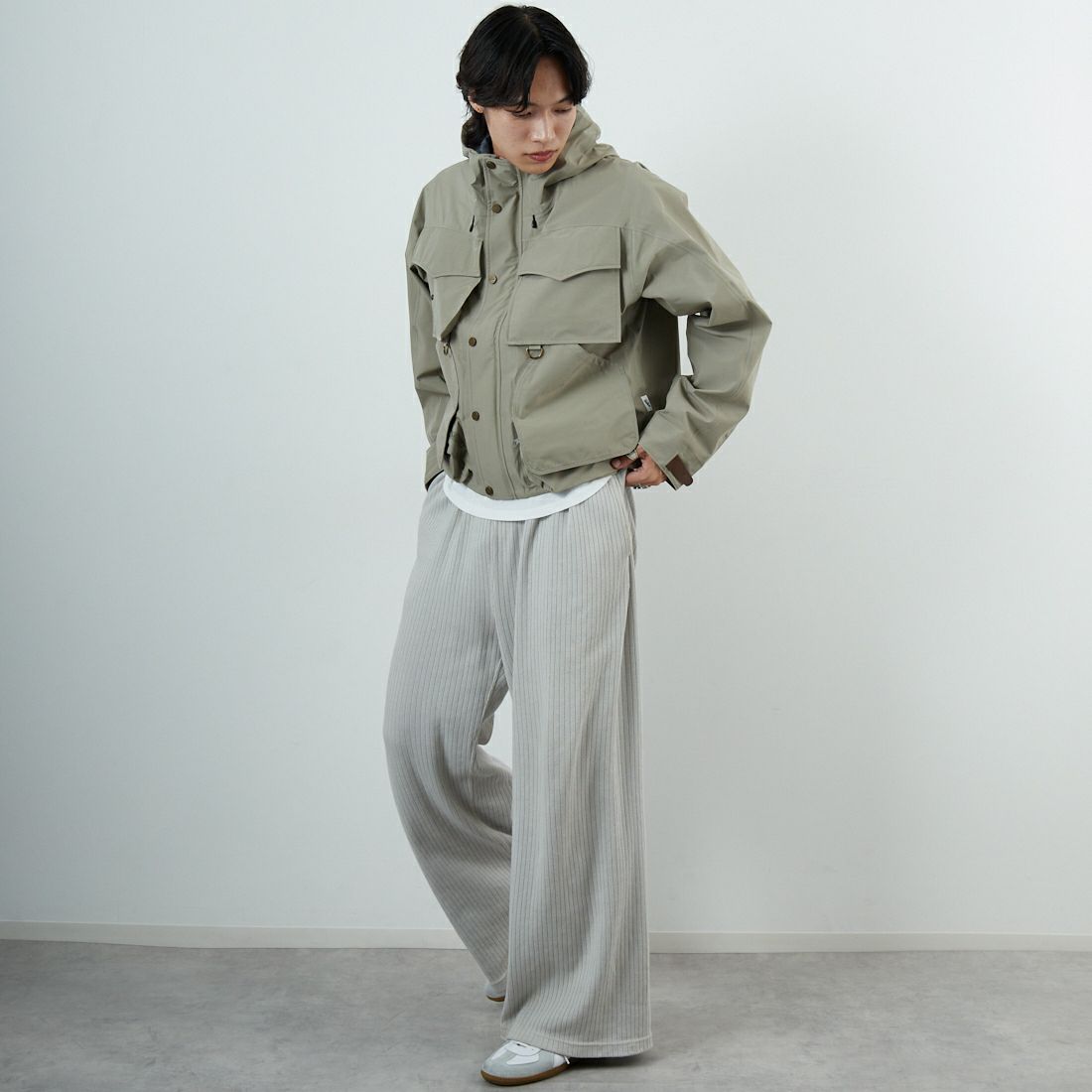 WOOLRICH [ウールリッチ] ゴアテックス 3レイヤーフィッシングジャケット [WJOU2000] OLIVE &&モデル身長：179cm 着用サイズ：M&&