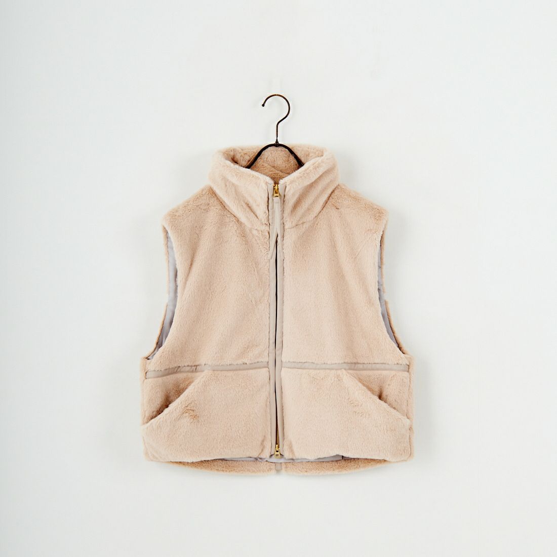 KHA:KI [カーキ] スタンドカラーファーベスト [MIL25FJK3228] BEIGE