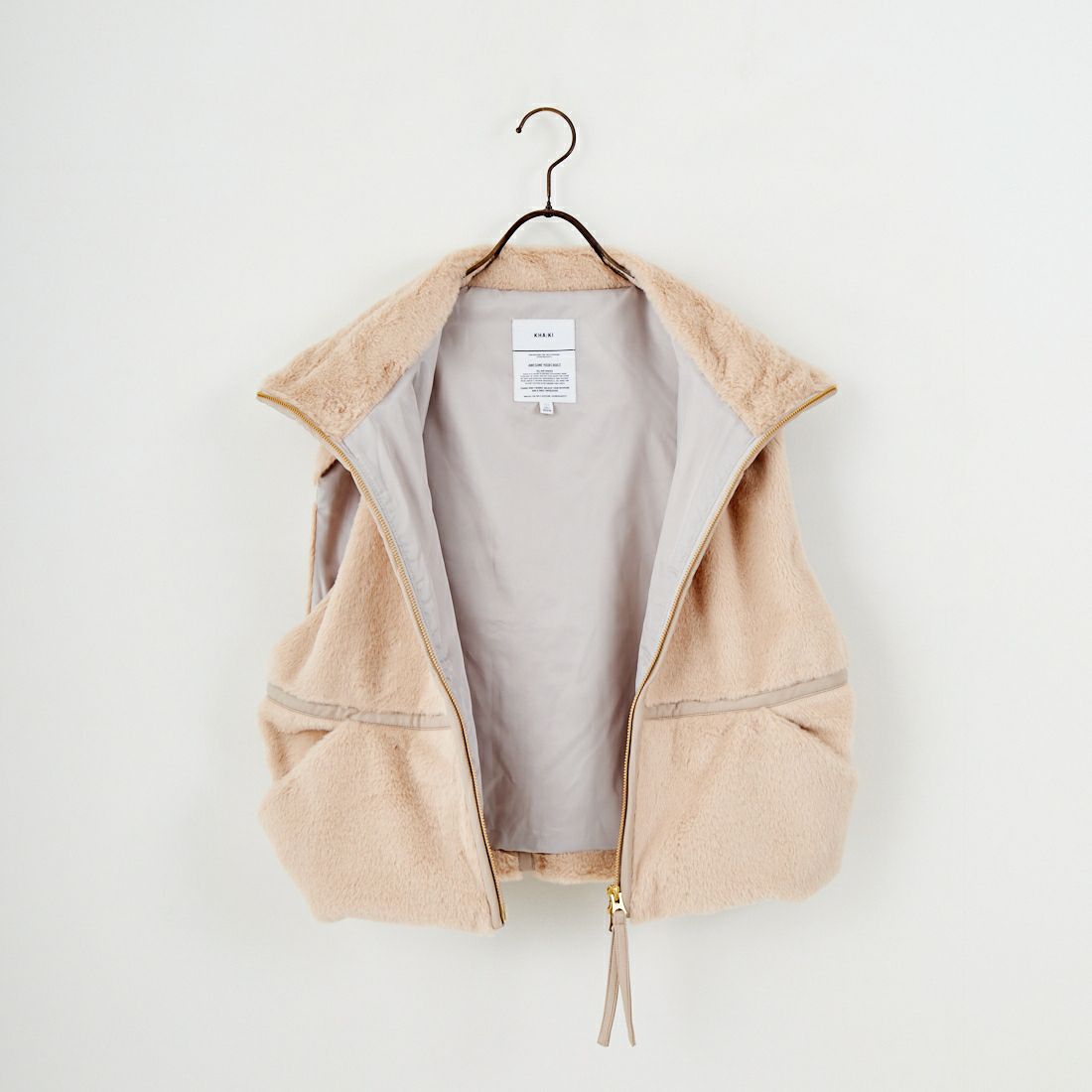 KHA:KI [カーキ] スタンドカラーファーベスト [MIL25FJK3228] BEIGE