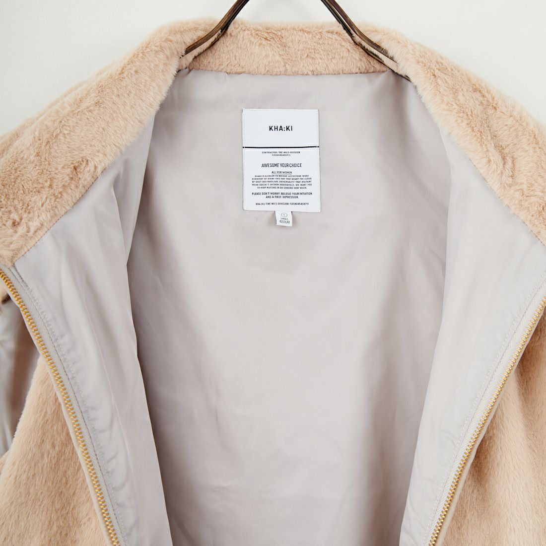 KHA:KI [カーキ] スタンドカラーファーベスト [MIL25FJK3228] BEIGE