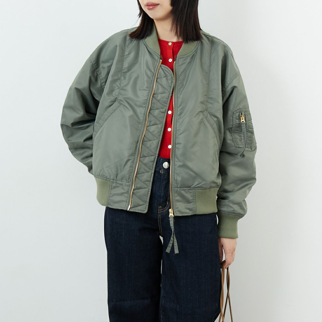 KHA:KI [カーキ] ワイドスクエアMA-1ジャケット [MIL25FJK3240