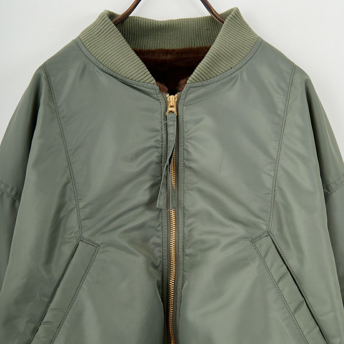 KHA:KI [カーキ] ワイドスクエアMA-1ジャケット [MIL25FJK3240] OLIVE