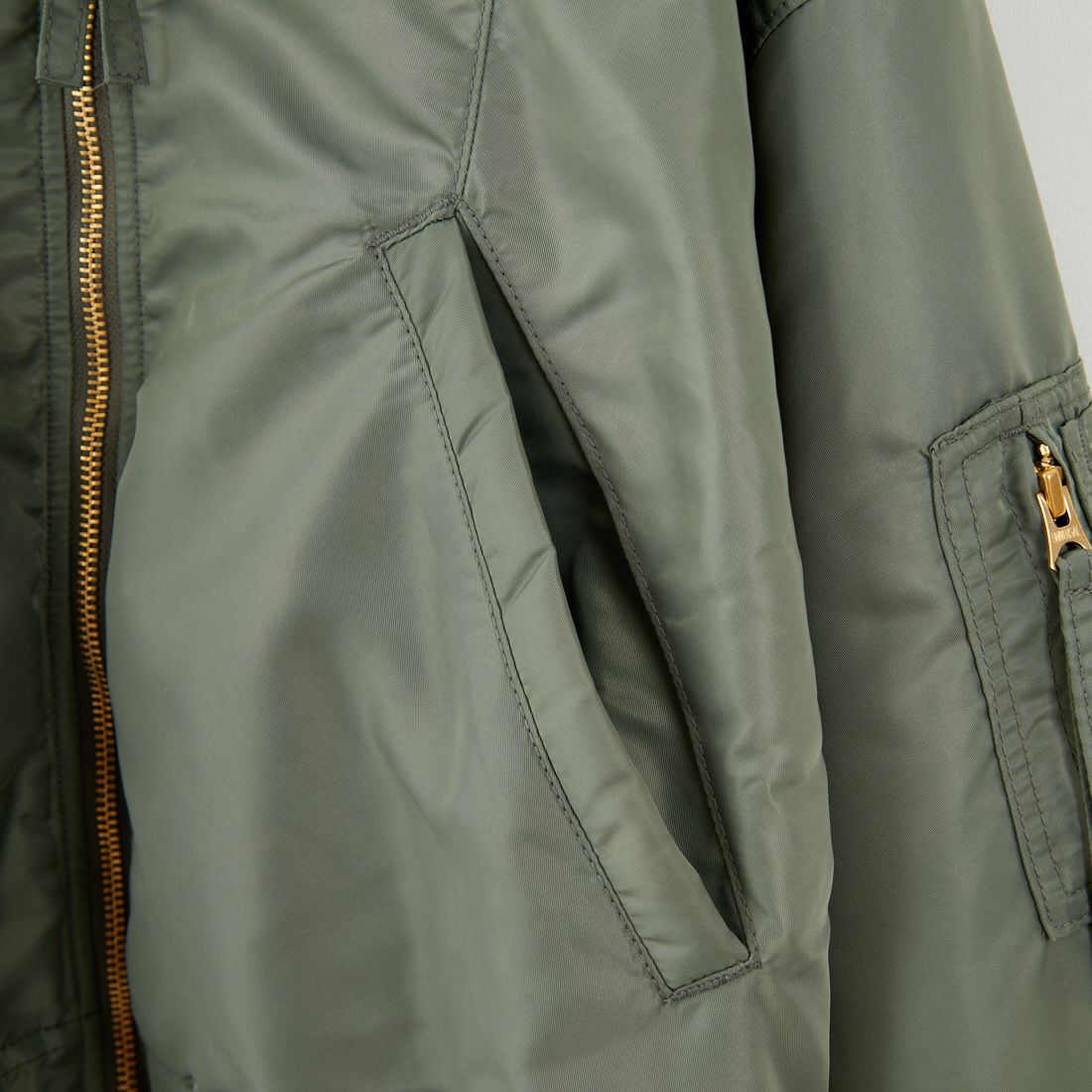 KHA:KI [カーキ] ワイドスクエアMA-1ジャケット [MIL25FJK3240] OLIVE