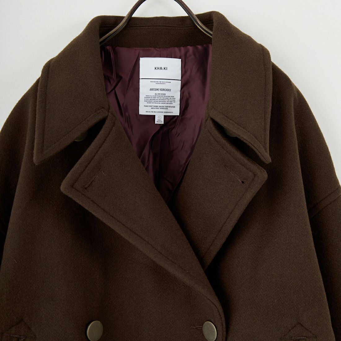 KHA:KI [カーキ] コクーンPコート [MIL25FJK3243] MOCHABROWN
