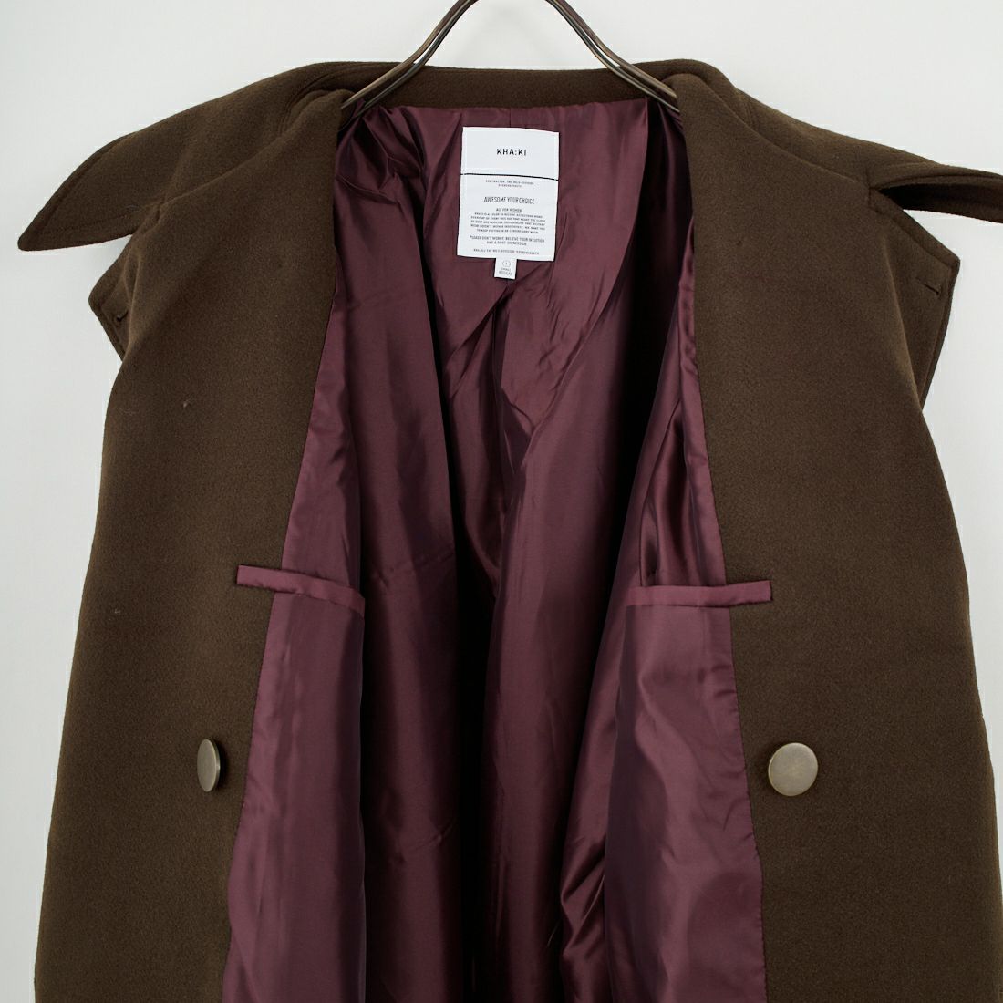 KHA:KI [カーキ] コクーンPコート [MIL25FJK3243] MOCHABROWN