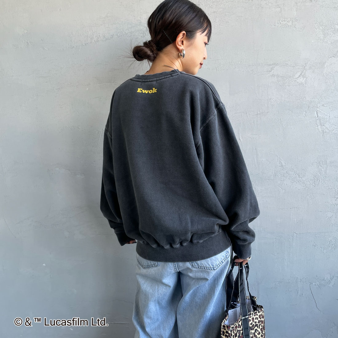 GOOD ROCK SPEED [グッドロックスピード] 別注 / STAR WARS / プリントスウェット [INTN-055-JF] CHARCOAL &&モデル身長：150cm 着用サイズ：M&&