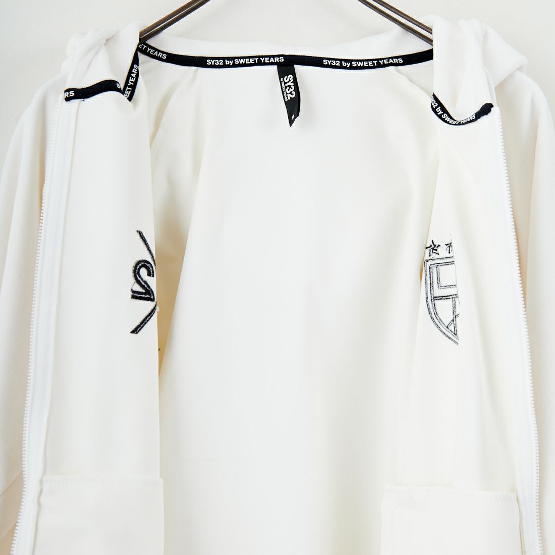 SY32 [エスワイサーティトゥ] ベロア 3レイヤージップフーディ [15518] WHITE