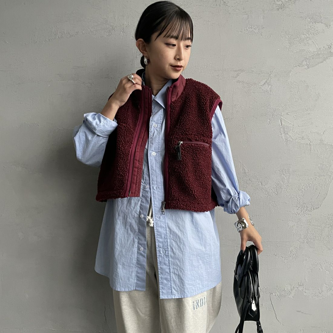 Gymphlex [ジムフレックス] コージーライトボア ショートベスト [GY