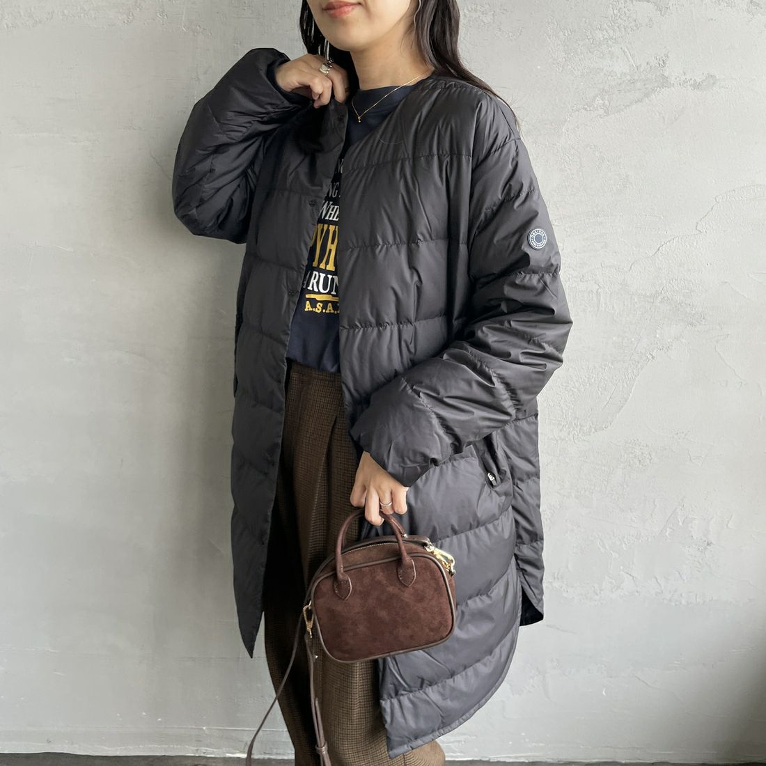 ORCIVAL [オーシバル] ラウンドネックロングコート [OR-A0602DPR