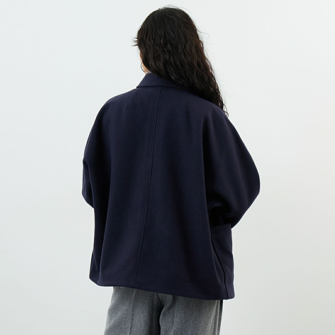 ORCIVAL [オーシバル] ドルマンスリーブジャケット [OR-A0745BBT] DK.NAVY &&モデル身長：162cm 着用サイズ：1&&