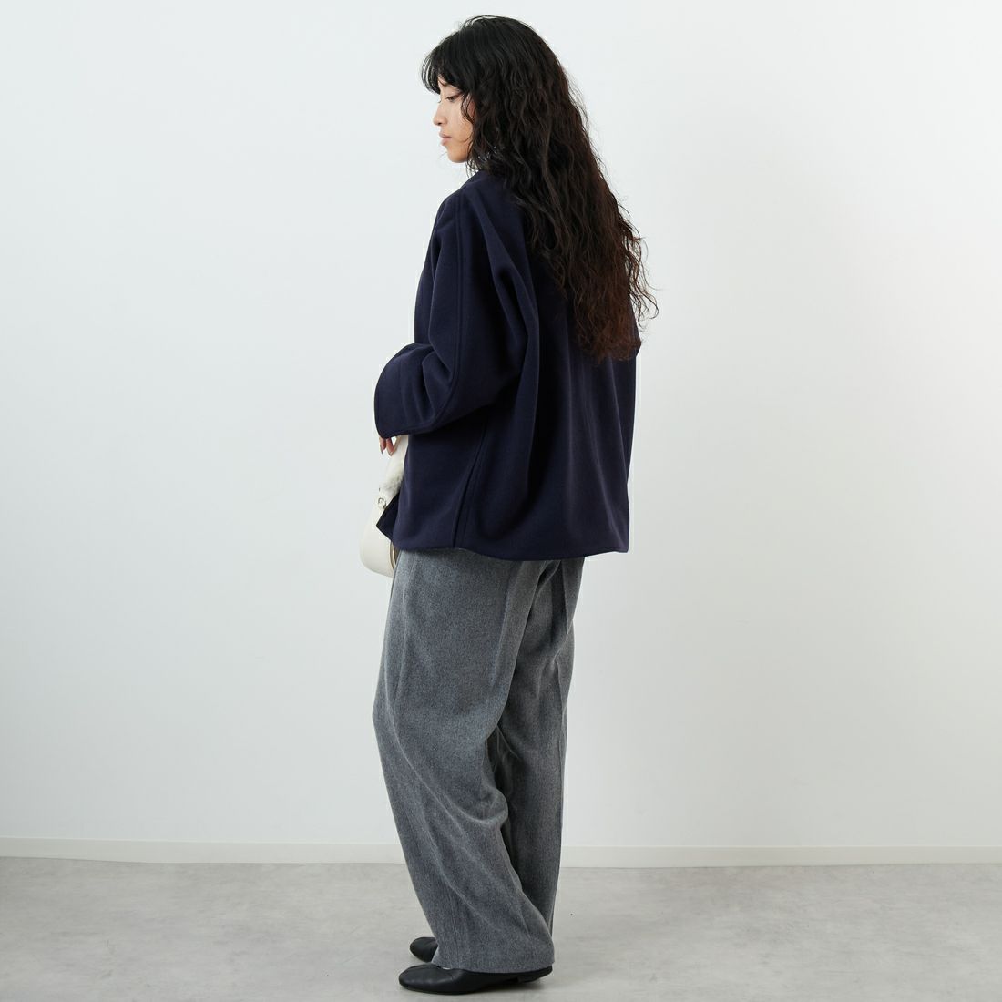 ORCIVAL [オーシバル] ドルマンスリーブジャケット [OR-A0745BBT] DK.NAVY &&モデル身長：162cm 着用サイズ：1&&