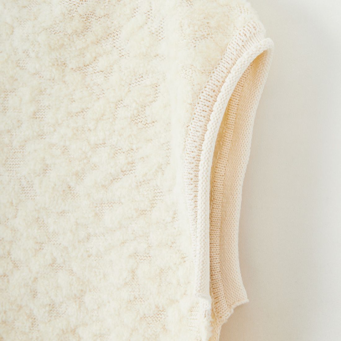 UNFIL [アンフィル] ランダムウール&ウーレンコットン ハイネックベスト [WVFL-UW122] OFF WHITE